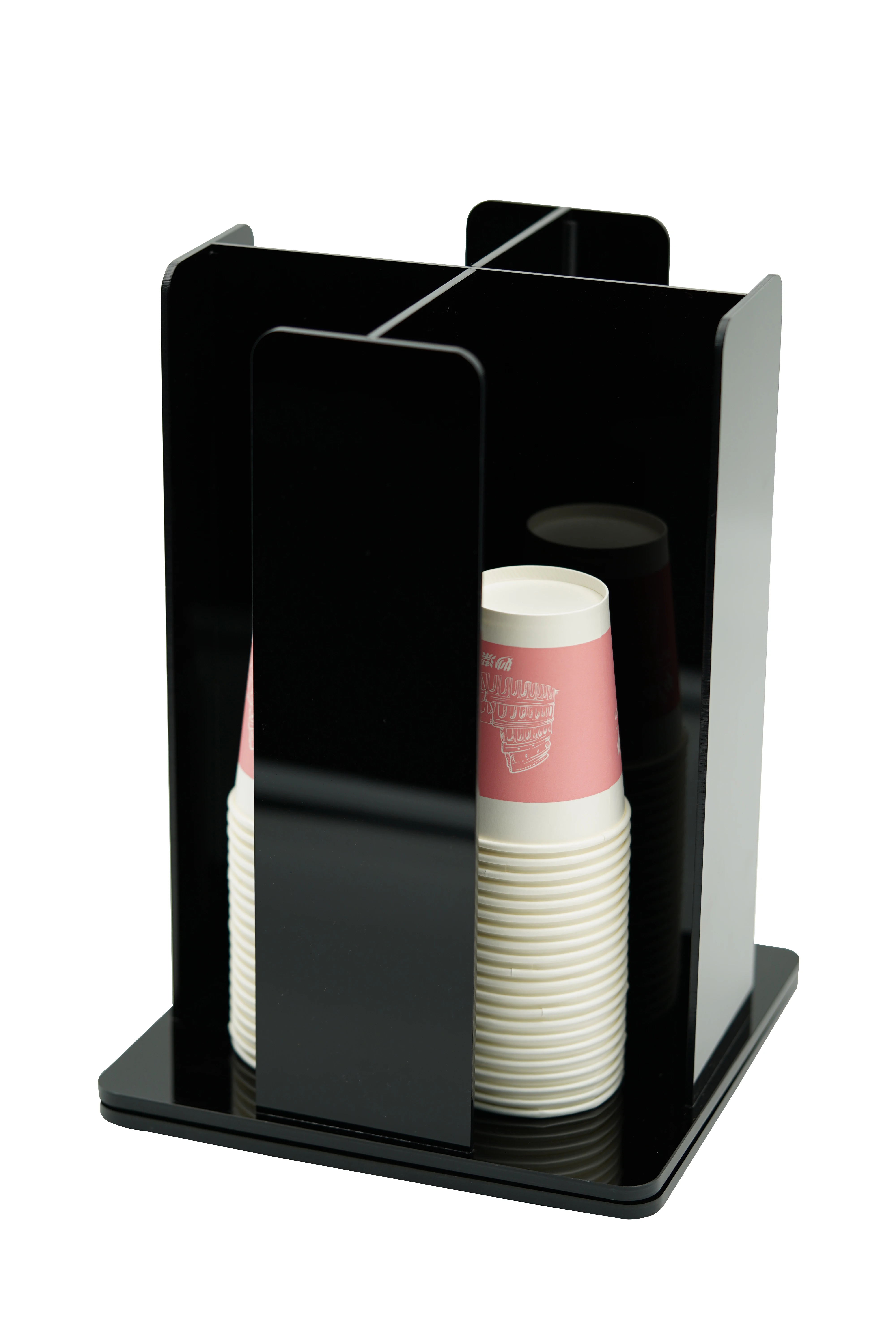 Black Plastic Storage Rack Organizer Fashion Rotary