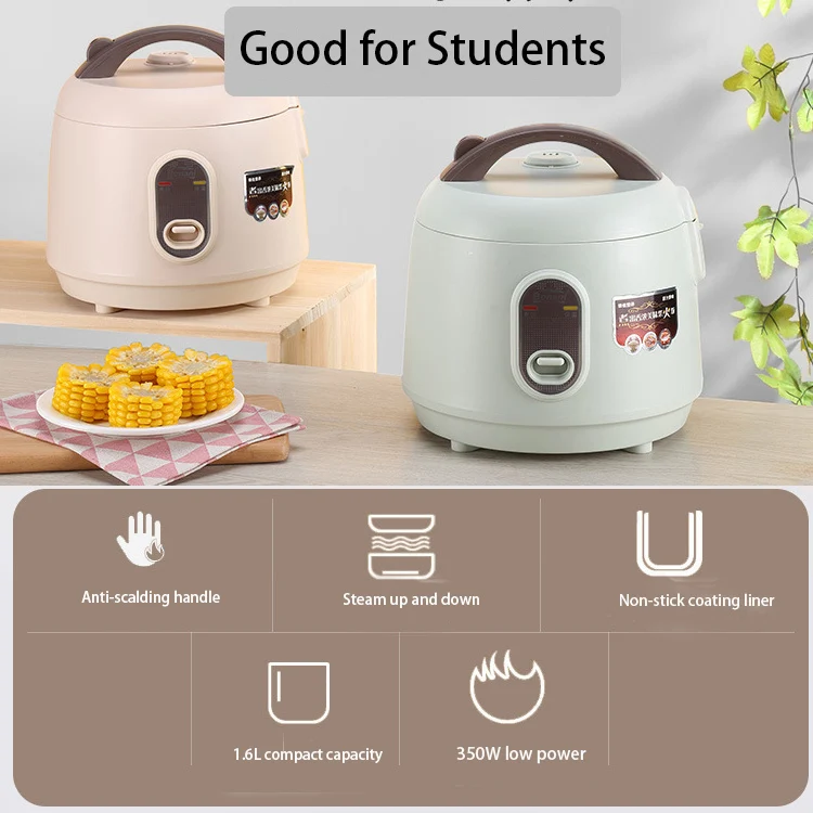 1.6L Multifunction Electric Rice Cooker 220V Household Kitchen Intelligent  Cooking Appliance For 1-2 People with Portable Handle