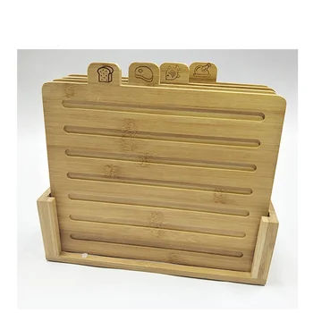 wooden chopping board set with stand