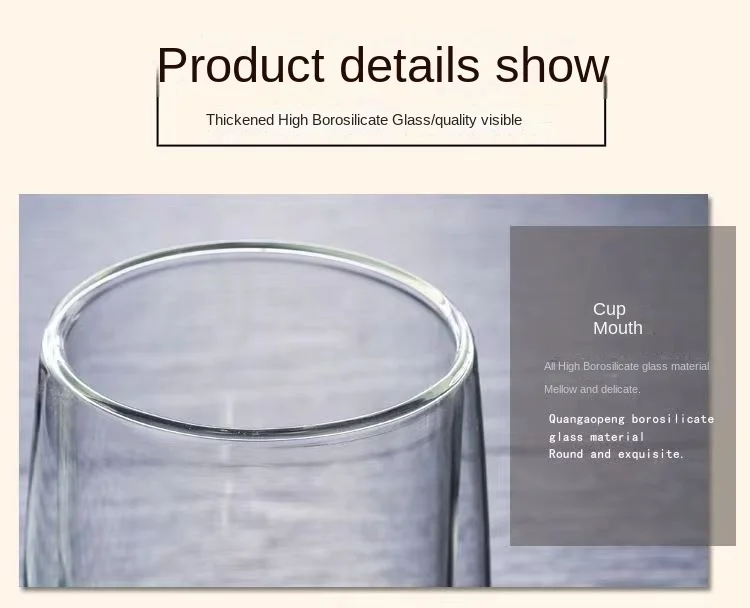 product wholesale 250ml 300ml high borosilicate double layer glass coffee cup for household tea  milk-3