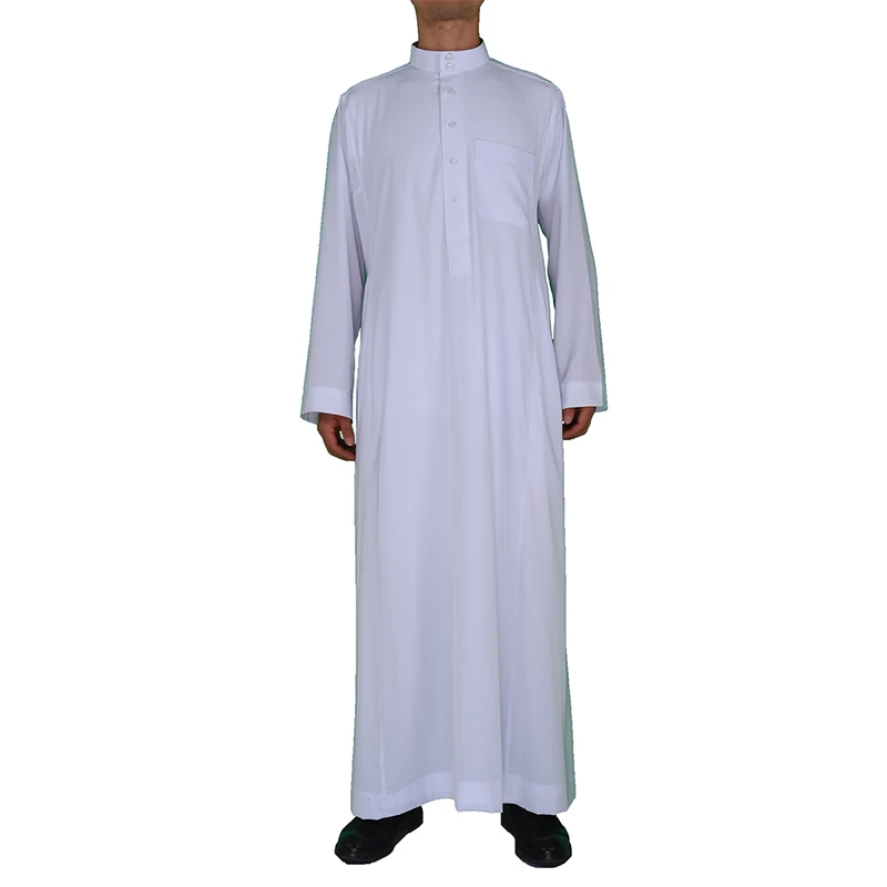 In Stock 2020 White Color Arabic Thobe Muslim Dress For Men Islamic ...