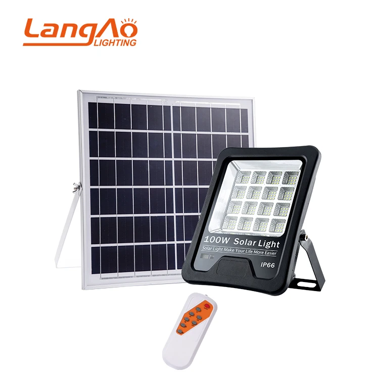 China product outdoor lighting ip66 Waterproof Garden lamp 100w solar floodlight