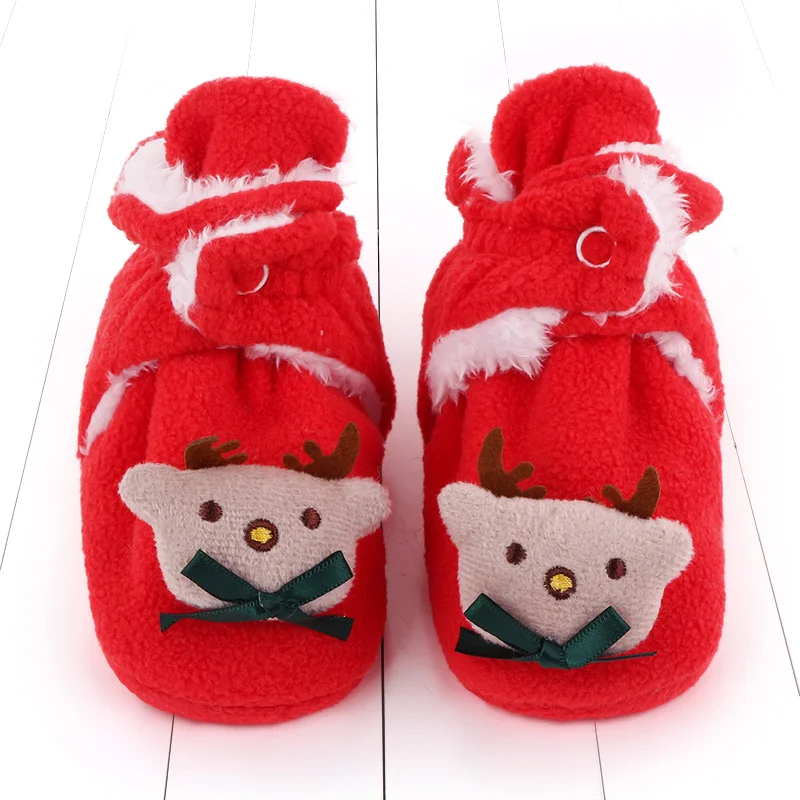 Winter Warm Christmas Baby Socks Baby Boy Girl Booties Fluff Soft Toddler Shoes First Walkers manufacture