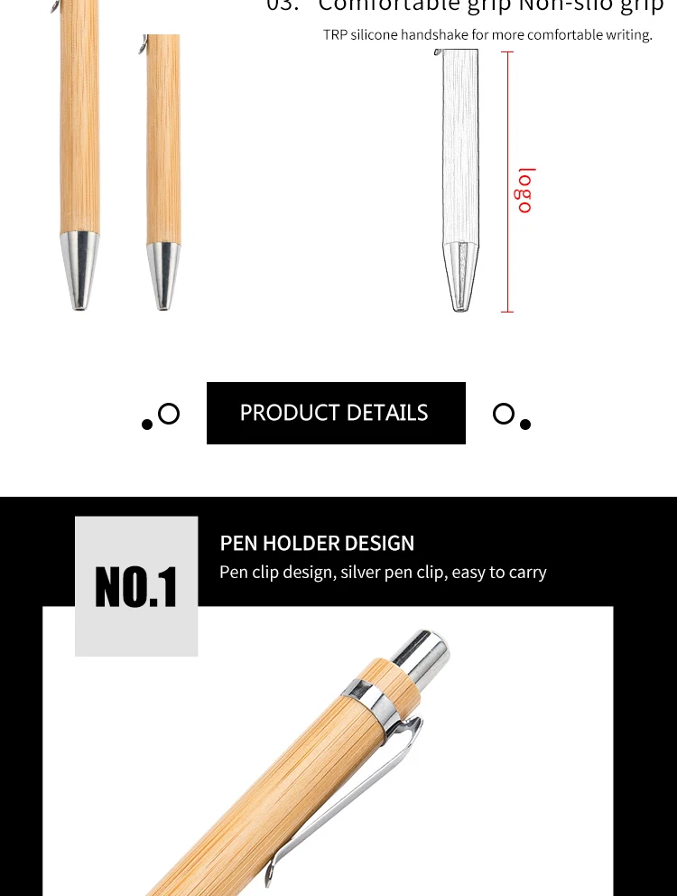 2023 Promotional Personalized Customized Bamboo Ball Pen Eco Friendly Engraved Bamboo Ballpoint 6849