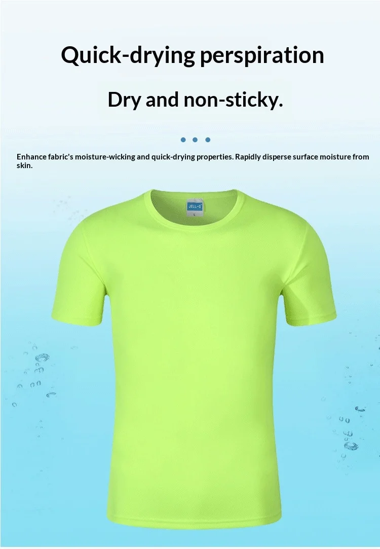 Lesgazers Quick-drying Solid Vintage Polyester/Spandex T-shirt Custom-printed Logo Marathon Running Group Crewneck Short-sleeved