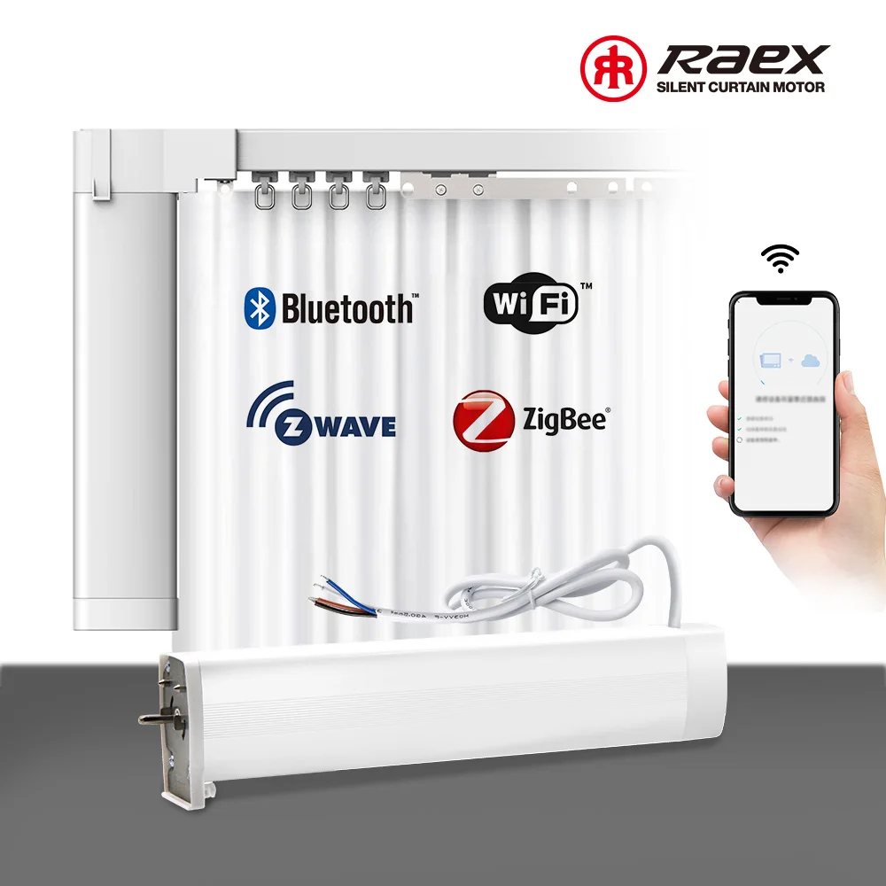 Raex Smart Home System Customizable Aluminium Curved Track Electric ...