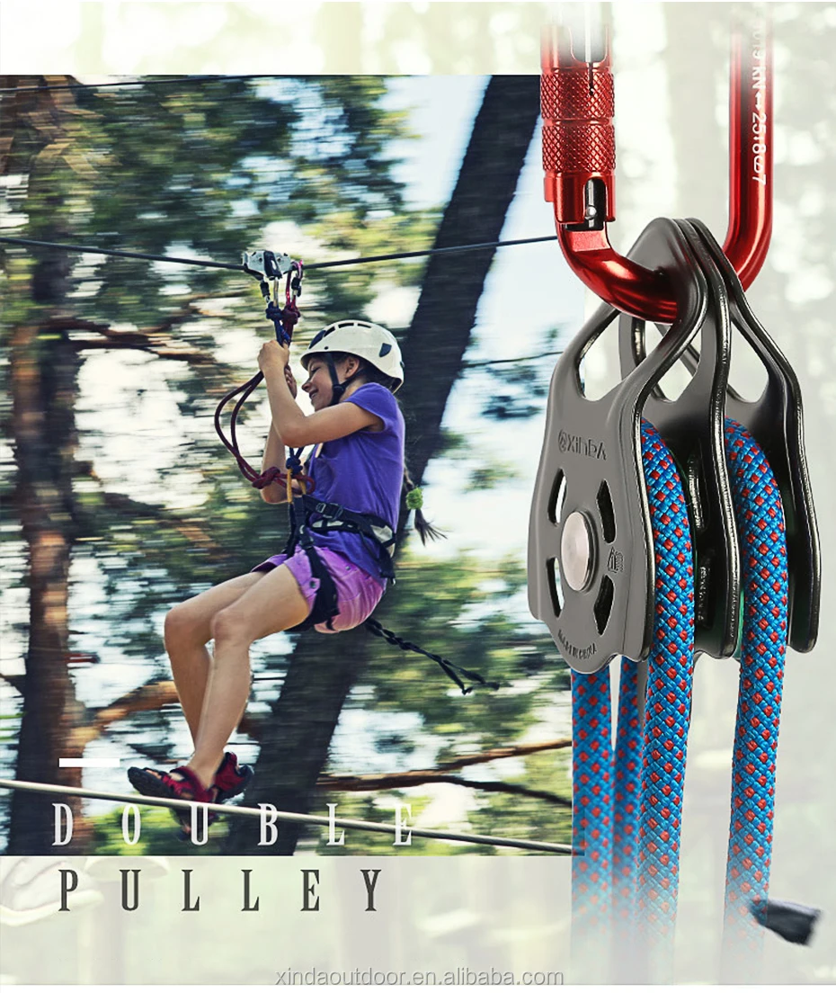 Xinda Ce Uiaa Certified Hot Sale Climbing Aluminium Double Pulley With ...