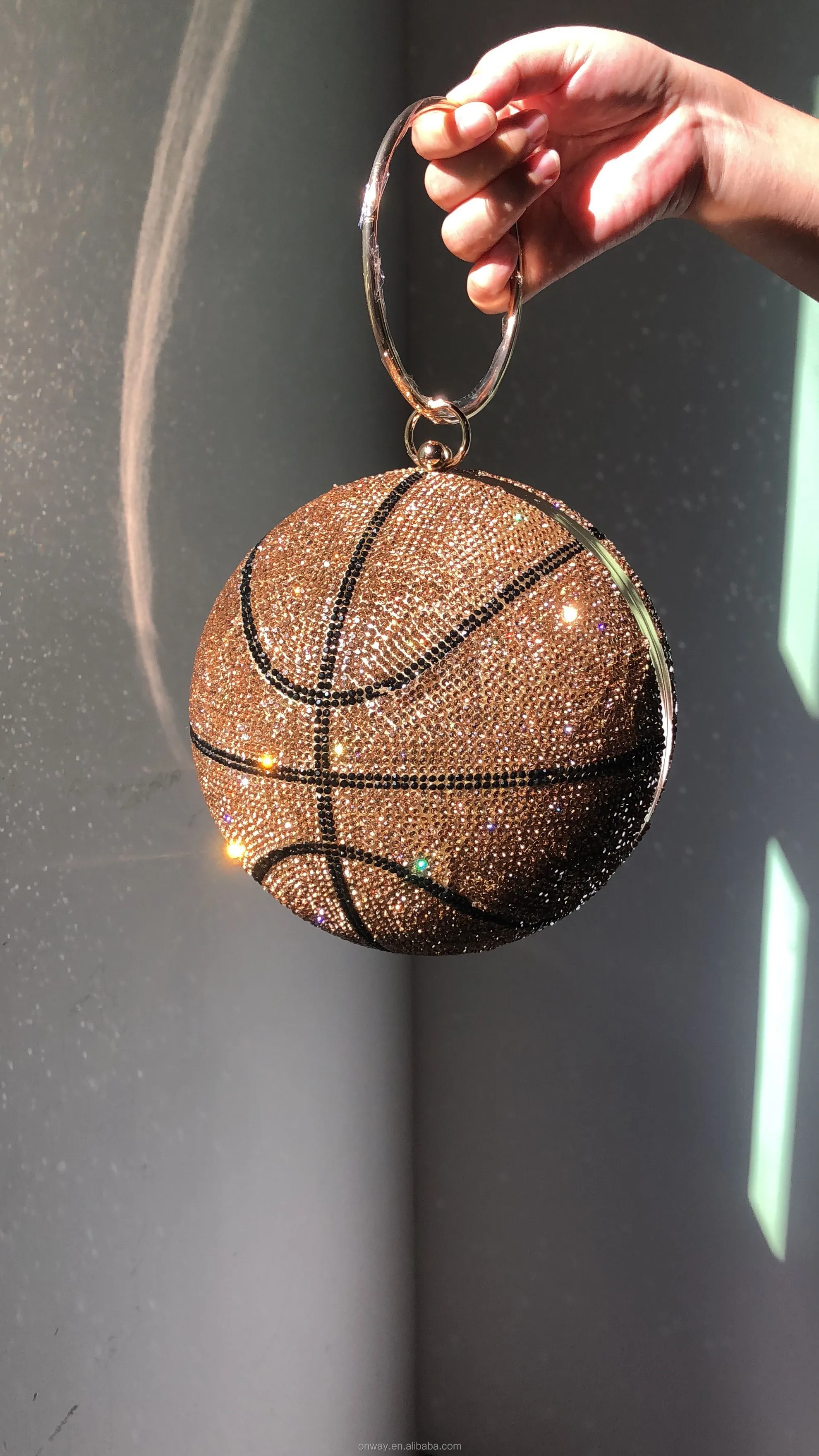 No. 1 Saler Diamond Crystal Shiny Rhinestone Bag Basketball Shaped Bag