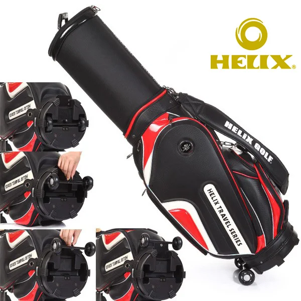 Helix Pu Light Weight Design Golf Carry Bag With Wheels / Helix Golf