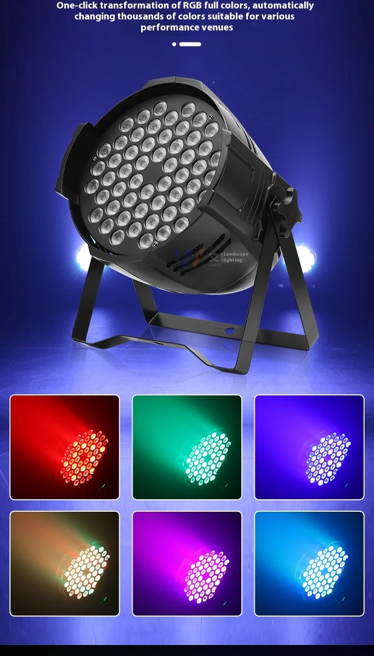 product wenjing 54pcs 3w cob led full color par light ip65 surface spotlights for wedding bar dance room stage lighting-5