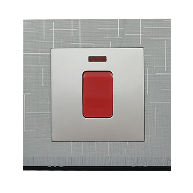 Best Selling BS/UK Items Touch Wall Switch 250V Modern Silver Light Switch Electrical 13A 1 Gang Wall Outlet Switch Socket
