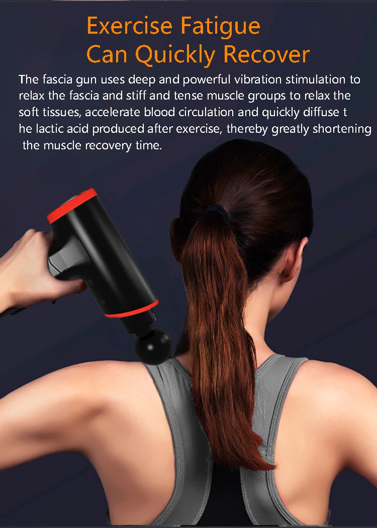 Deep Muscle Fascia Tissue Massage Gun with Carry Case 20 Speed Levels Settings 4 Heads