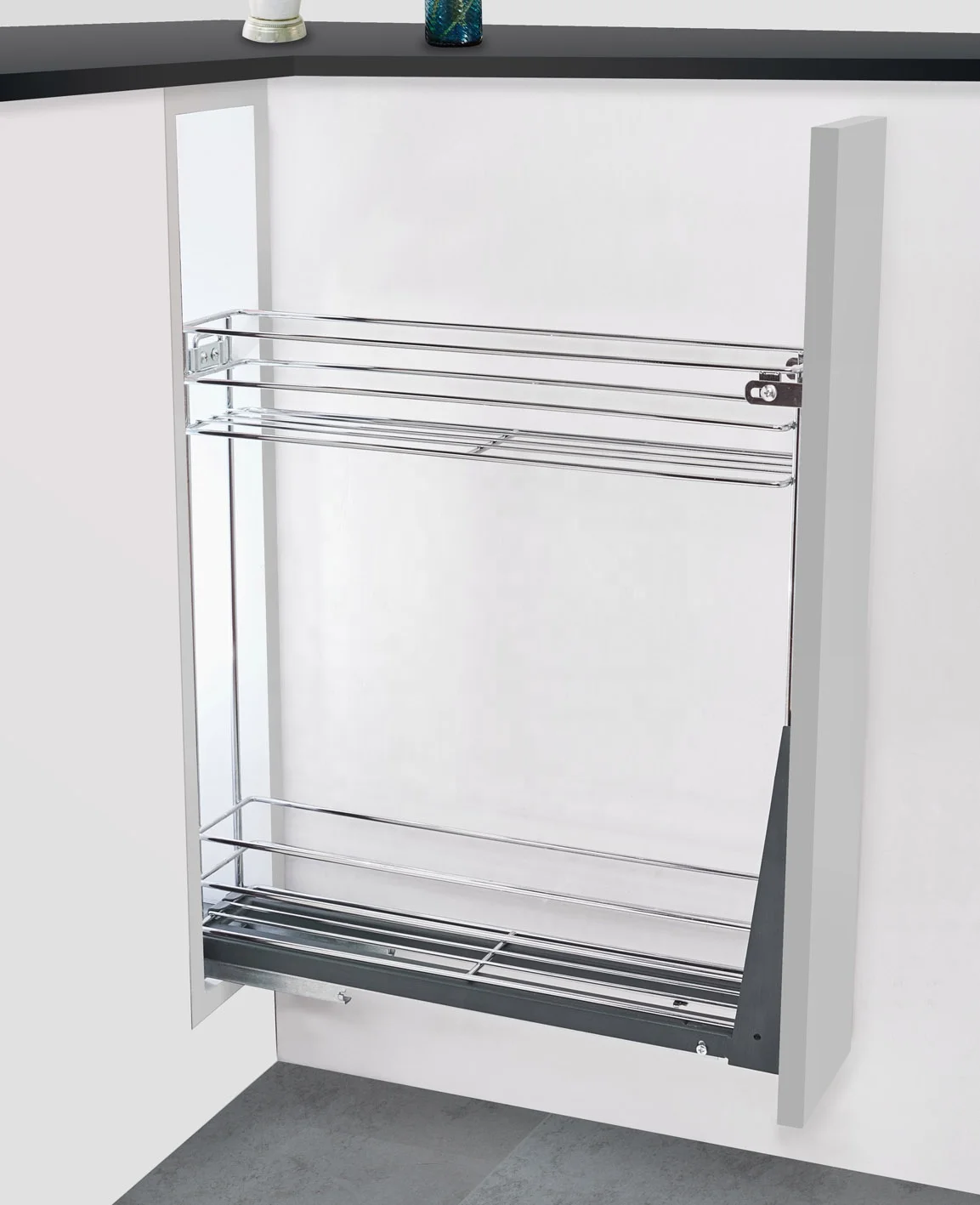 Softstop Simple Pull Out Wire Basket/kitchen Wire Under Sink Storage