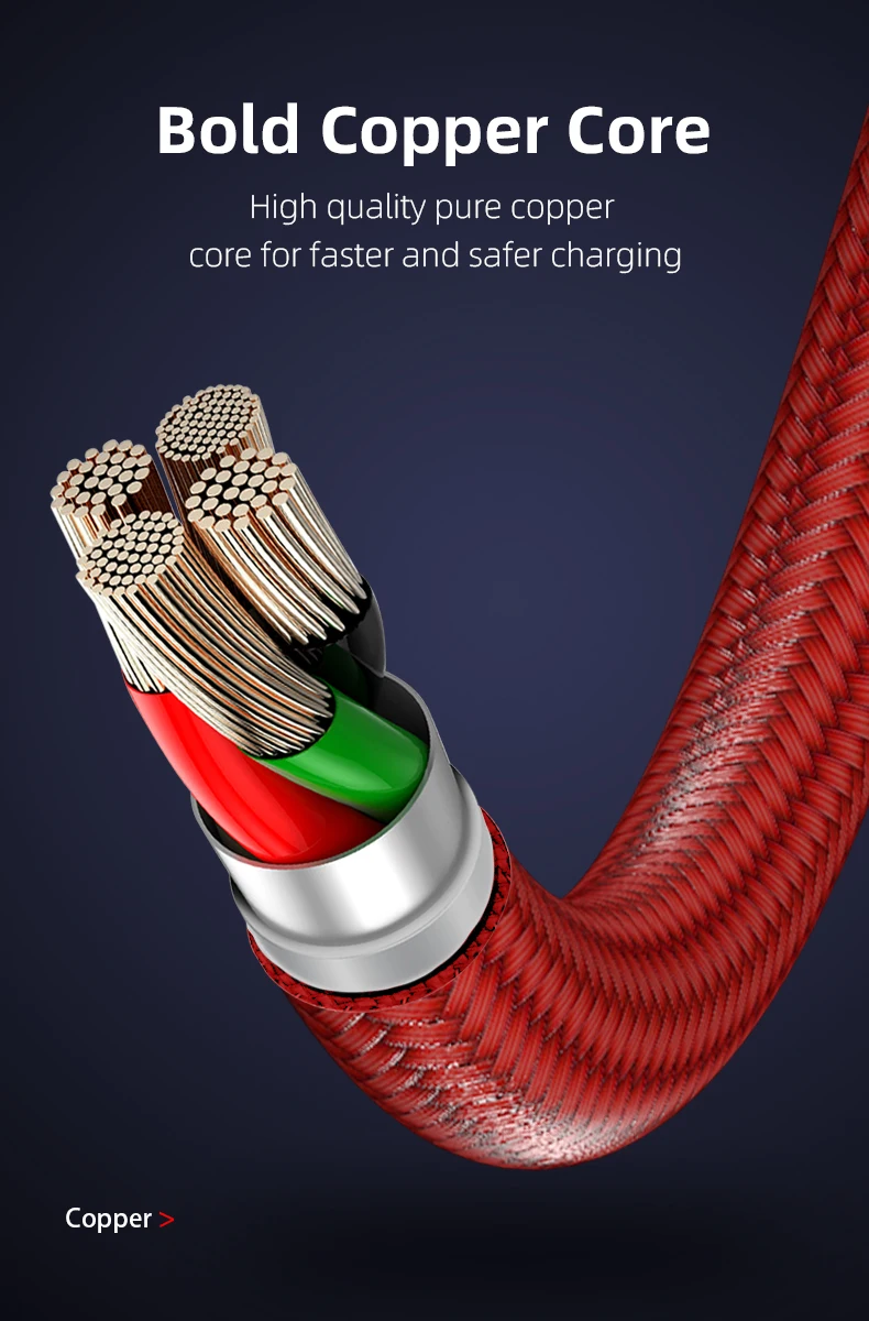 Classic L-shape 360 degree rotation round magnetic cable 1M 2M 3 in 1 connectors with led indicator Type C Micro Iproduct - ANKUX.COM