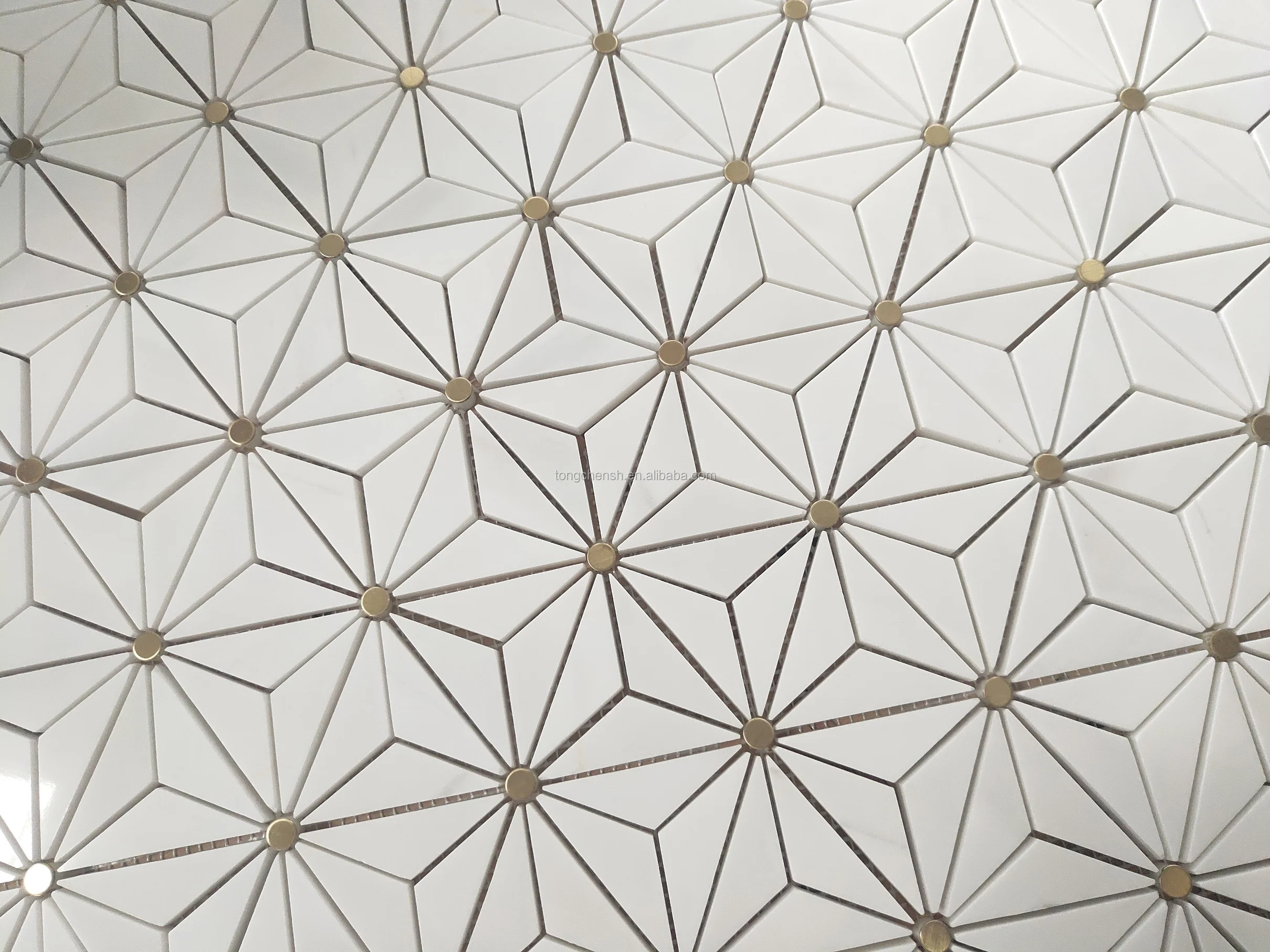 Nova Dolomite Brass Polished Marble Mosaic