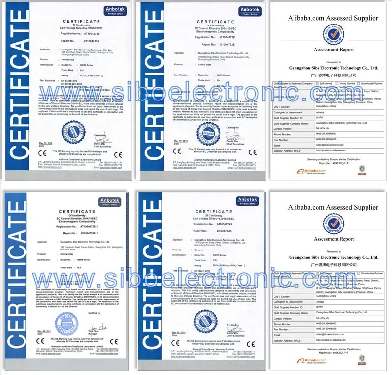 CE certificate for animal ride