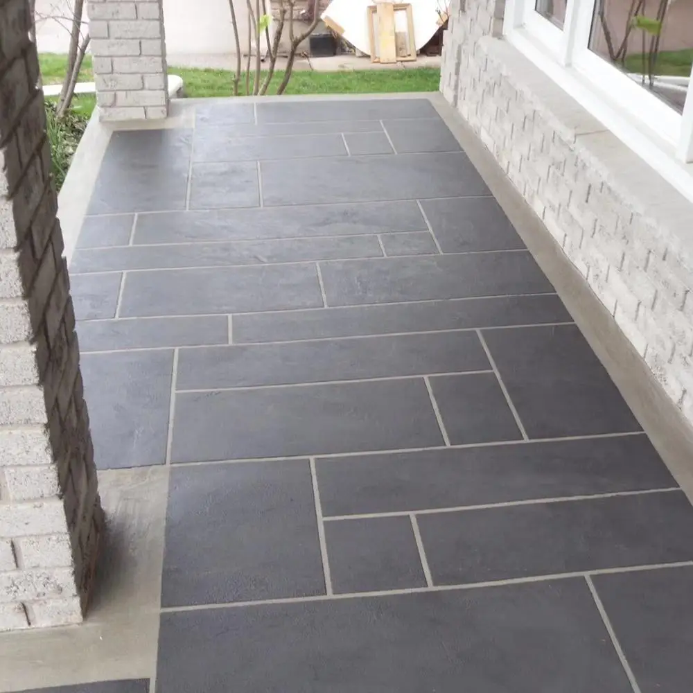Nature Black Slate Paving Slabs French Pattern Paving Stone Slate Floor