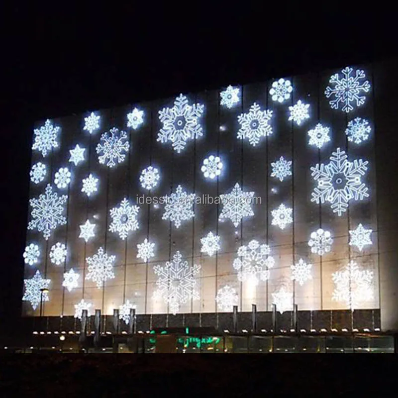 Commercial Grade Christmas Large Outdoor Tube Lights Snowflake Shaped