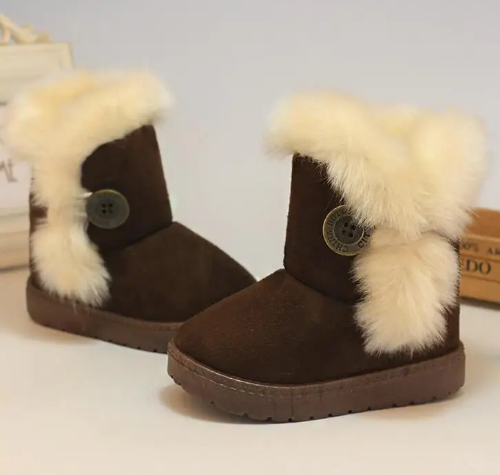 ONCEFIRST Kids Winter Fur Snow Boots Warm Shoes 