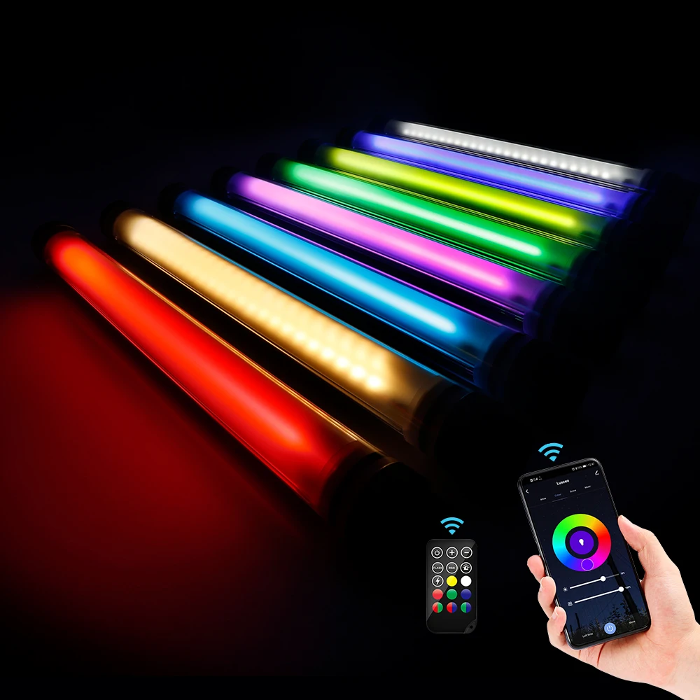 LUXCEO P7RGB Pro Waterproof Light Stick Handheld RGB LED Video Light Colorful Photographic Lighting Remote Control