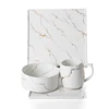 Best Selling Hotel Use Gold Decal Tableware Marble, 2019 New Arrivals Hotel Collection Gold Decal Marble Design Plate&