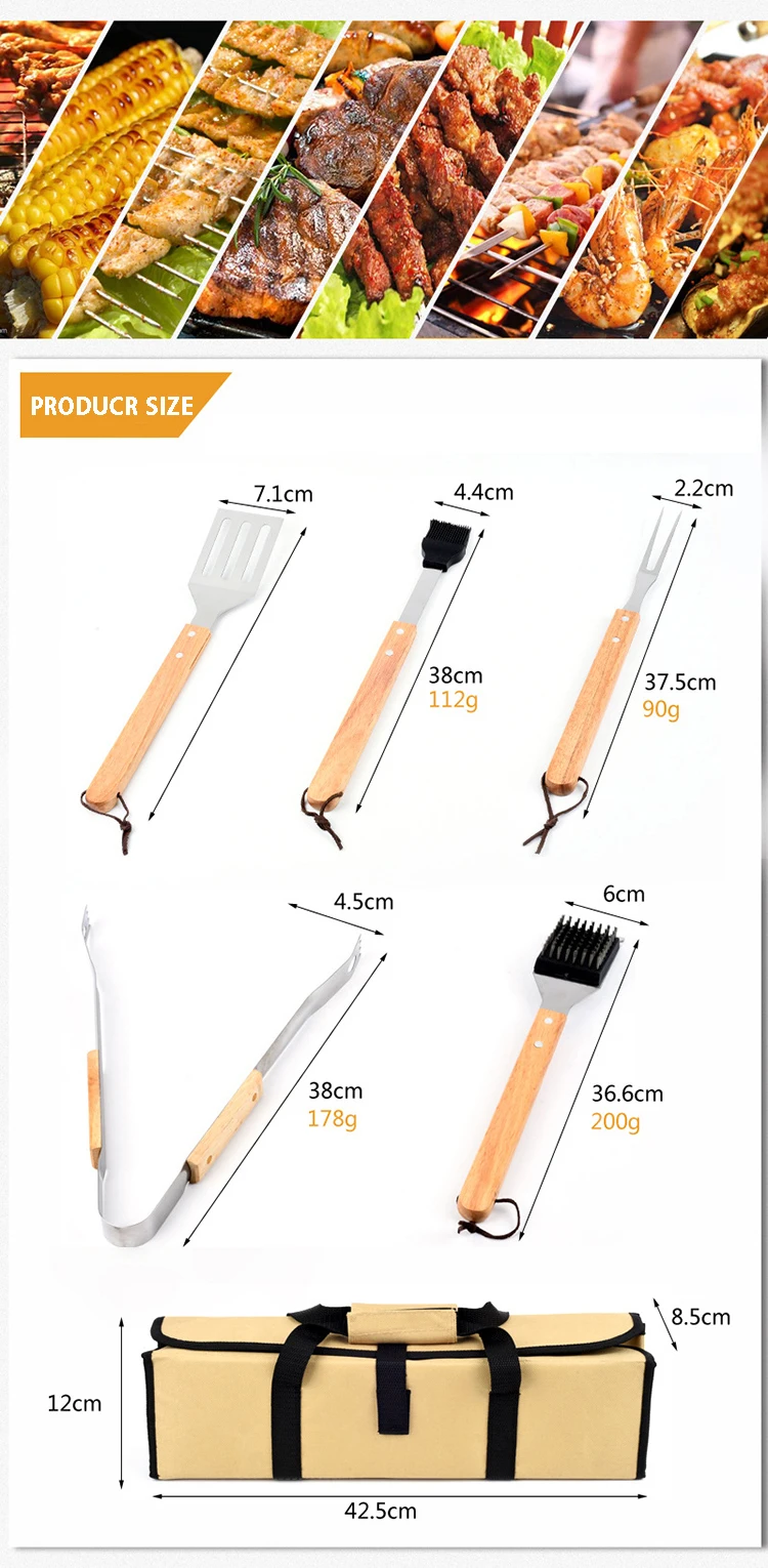 5Pcs/Set Silicone BBQ Tongs Set BBQ Pliers Non-Stick BBQ Clip Food Salad Tongs Cake Bread Clip Barbecue Grill Tools Kit