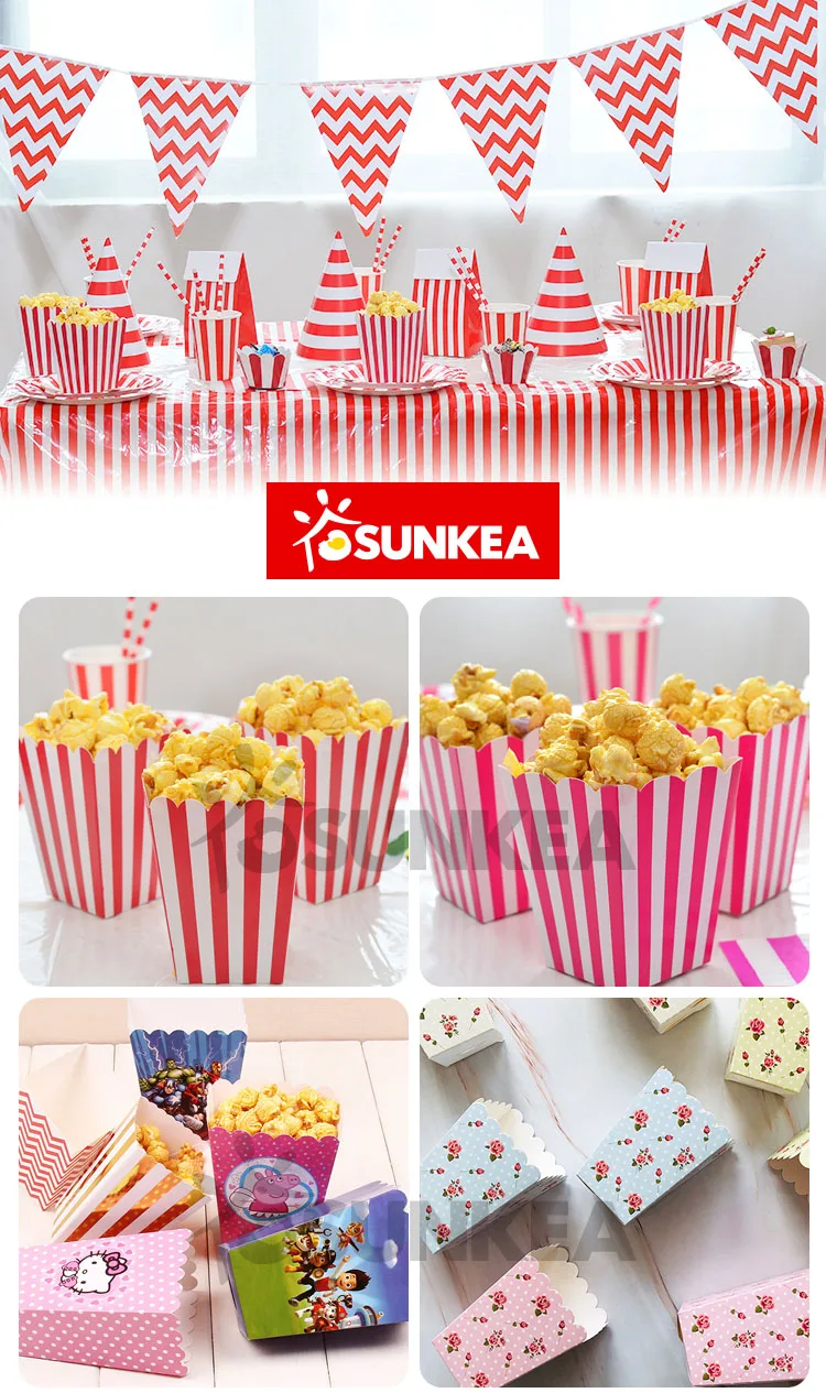 Wholesale Sunkea custom logo printing Cinema Entertainment Paper popcorn buckets boxes