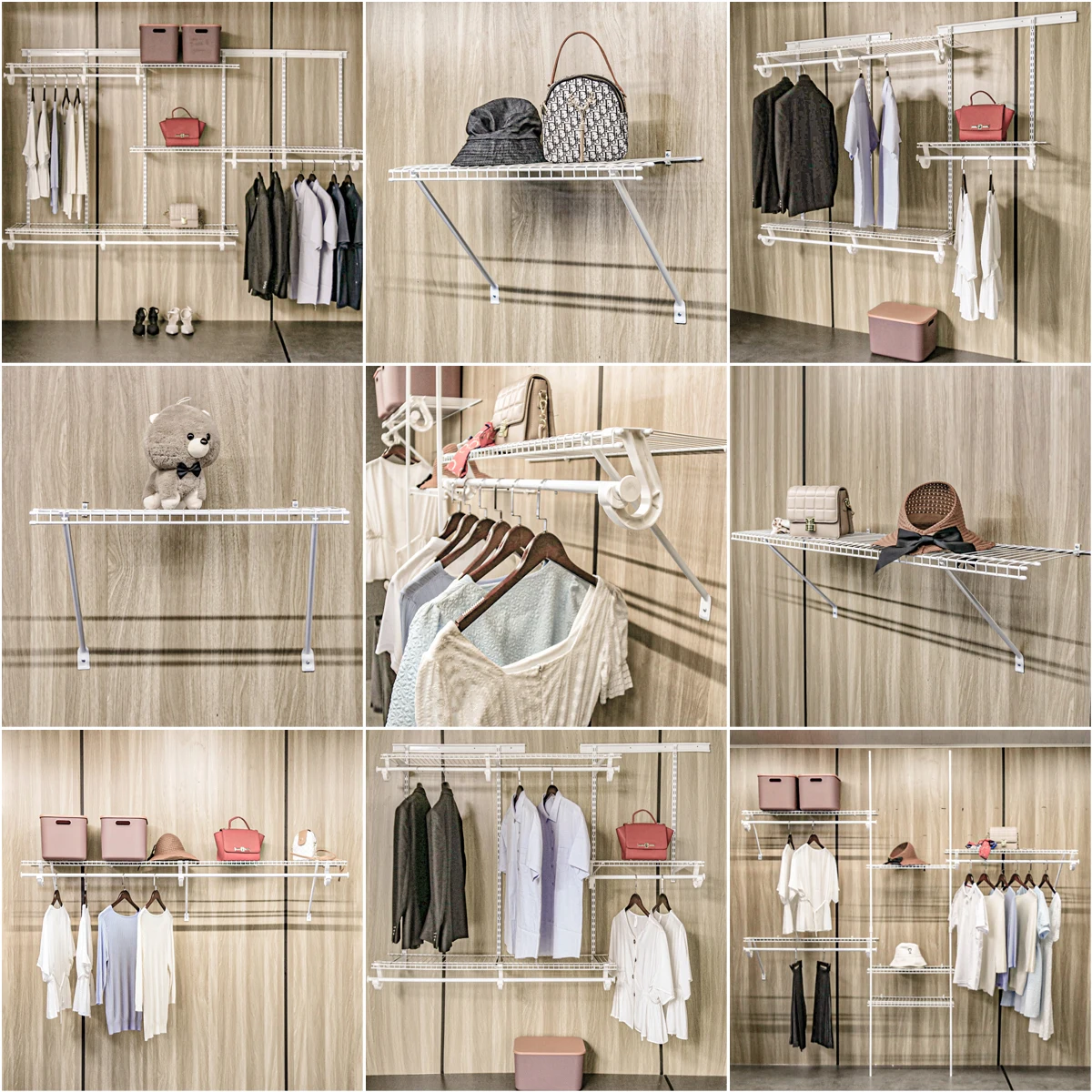Metal Wire Shelving Closet System For Bedroom Storage Organization 
