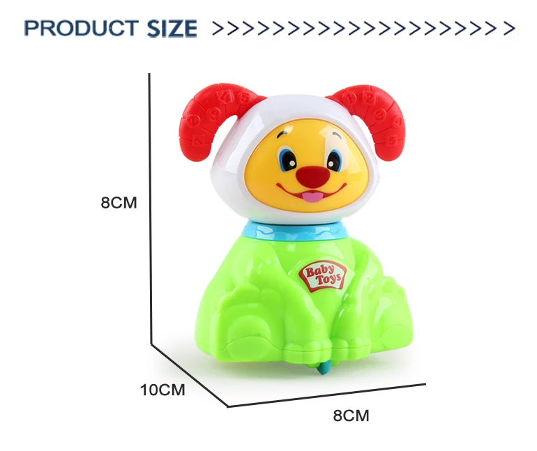 Ecofriendly Plastic Inertial Puppy Animal Baby Rattle Promotional