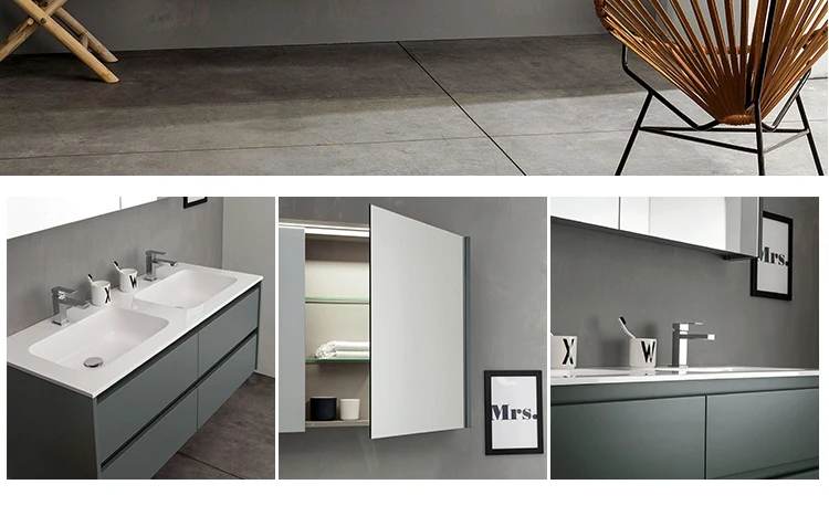 New design wall mount light grey modern vanities slim bathroom vanity
