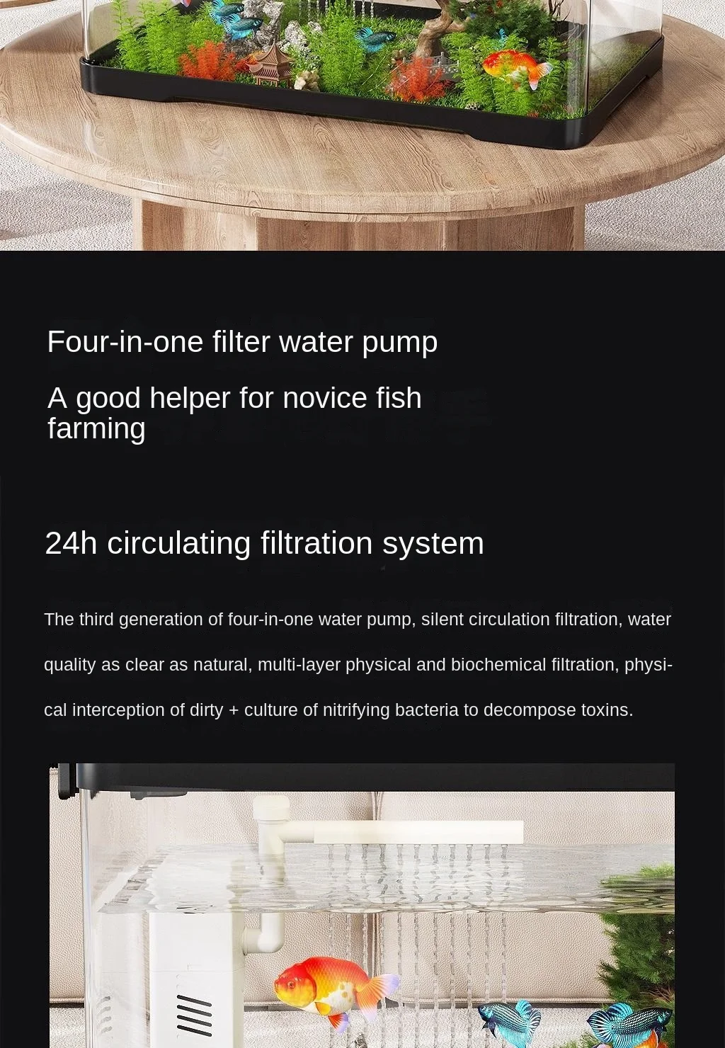 Picture of New Full Set Square Plastic Goldfish Tank Transparent Lid Eco-Friendly ...