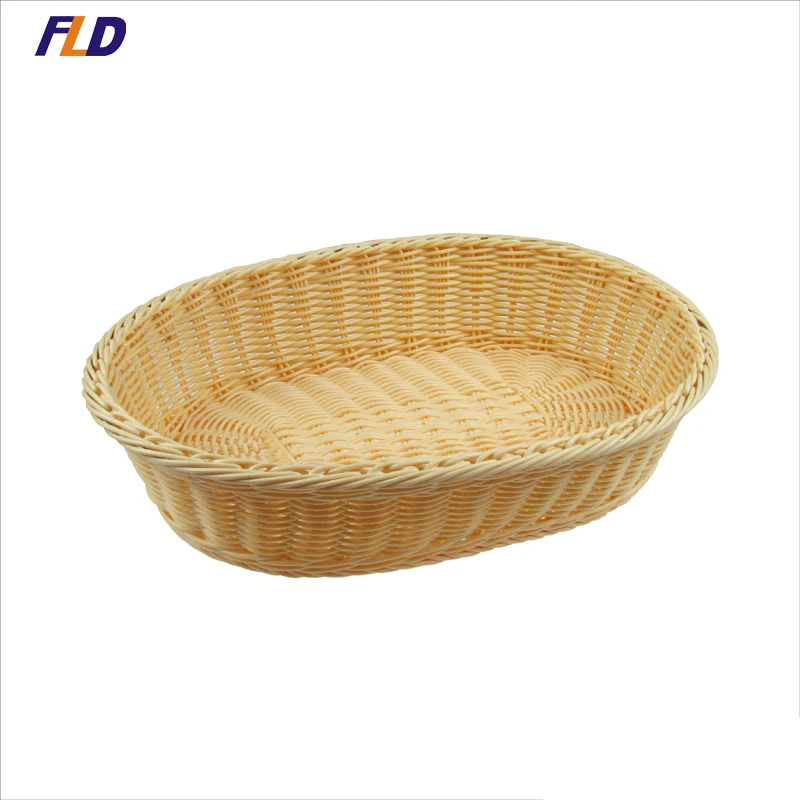 Customized Food Woven Plastic Rattan Wicker Storage Bread Fruit