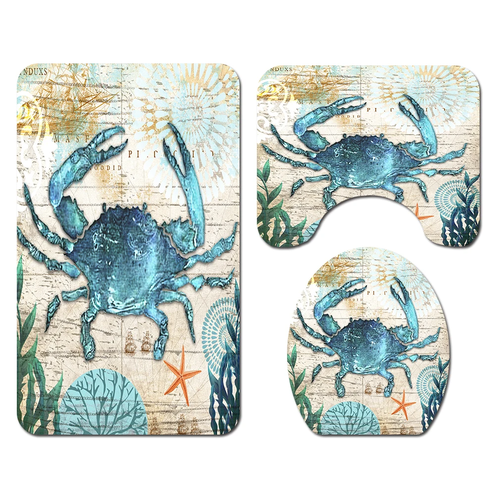 Ready to ship Bathroom Curtain Waterproof Fabric Shower Curtain and Bath Mat Cover Set 4Pcs