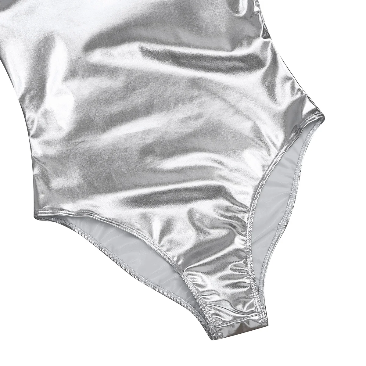 Women Shiny Patent Leather Bodysuit Dance Costumes Gymnastics Leotards ...