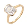 Emerald Cut 14K Rose/Yellow/White Solid Gold Wedding Engagement Halo Ring