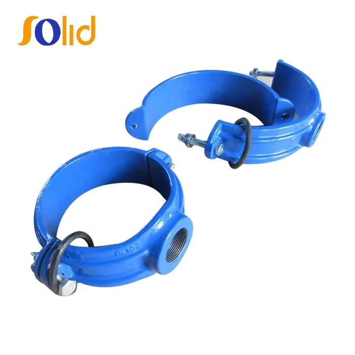 Ductile Iron DI tapping saddle Clamp for DCI Ductile Cast Iron Pipe