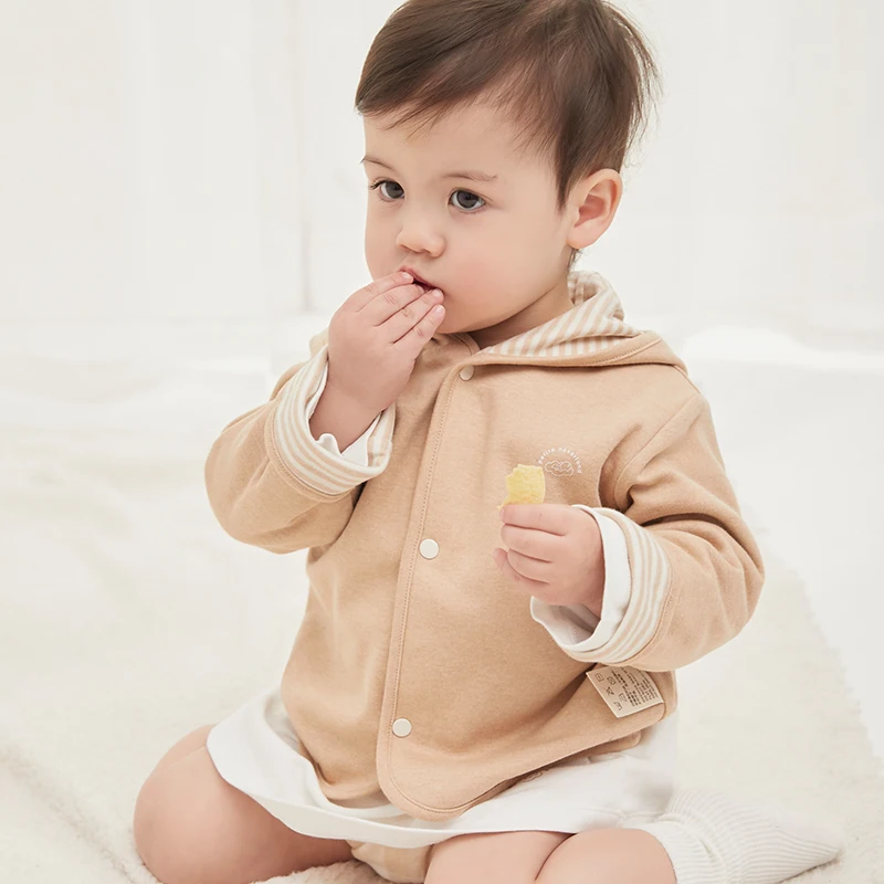 
Amazon hot sale 100% organic cotton baby reversible winter coat jacket 