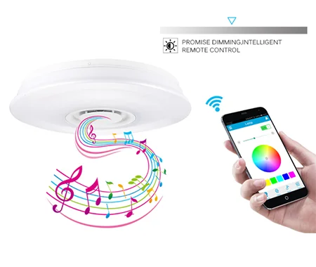 Dimmable  Bluetooth LED Ceiling Lamp with Bluetooth Speaker 85V-265V 36cm RGBW APP Control Music Smart LED Ceiling Lights