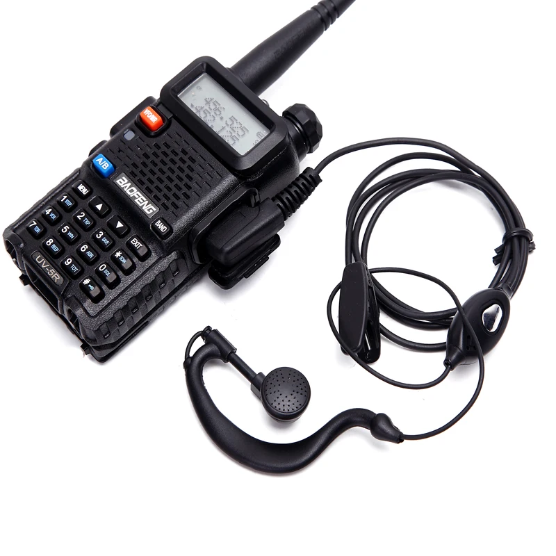 Morza PTT Mic Oreillette Talkie-walkie Casque Tube Acoustique pour Kenwood pour UV5R UV-82 Baofeng Bf-888s