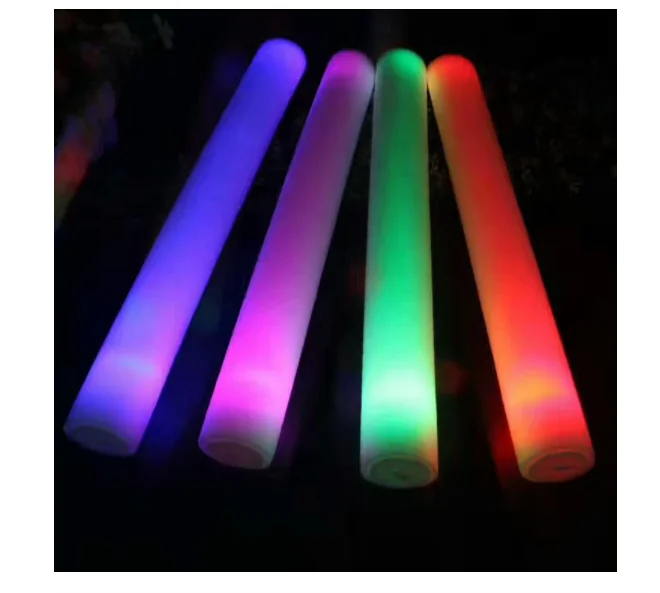 30/15pcs Light Up LED Foam Stick Wand Rave Cheer Baton Party Flashing Glow Stick 