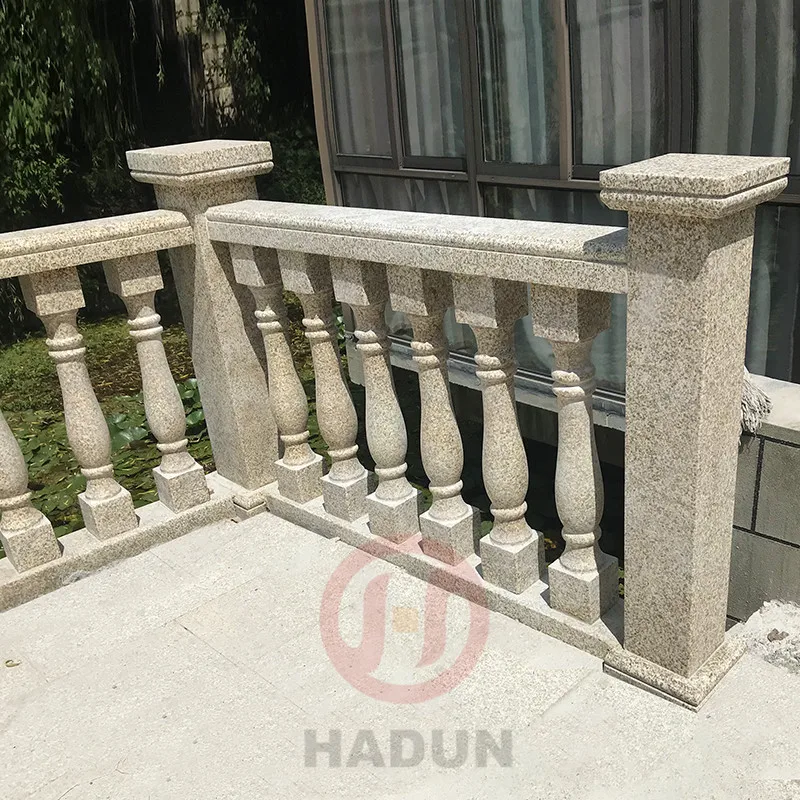 Granit Railing Yellow Granite Stone Wall Parapet Railing Column Pillar - Luxury French ...