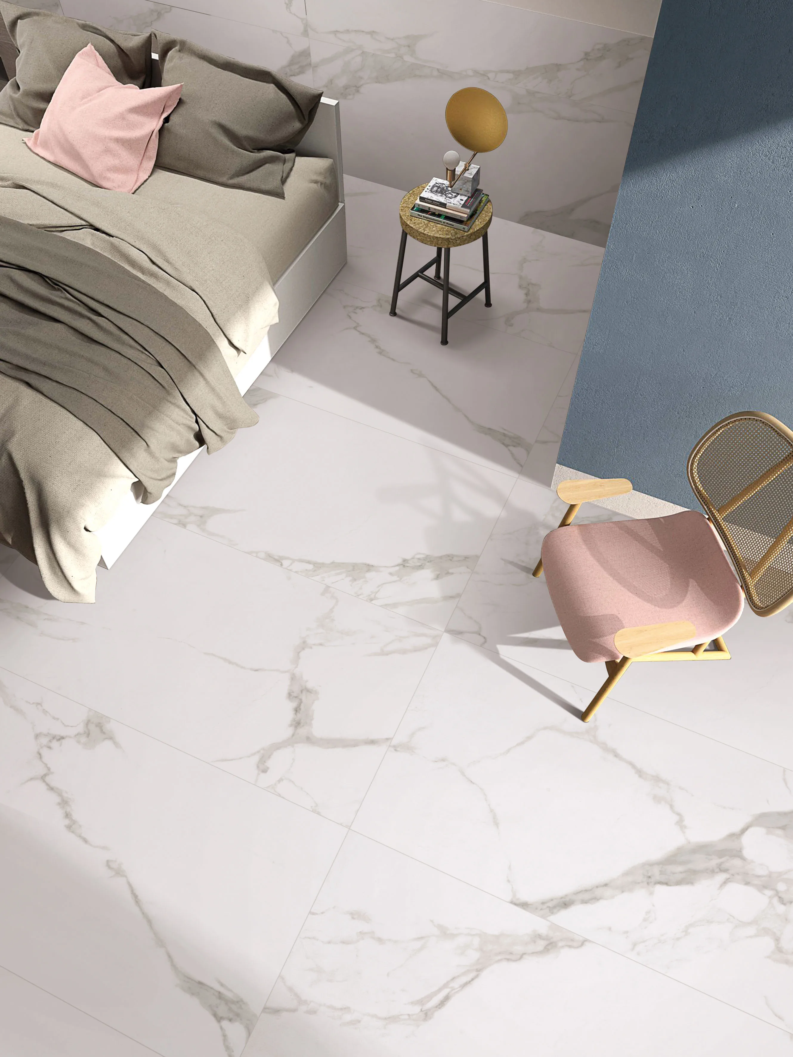 Super White Marble Calacatta Gold Matte Porcelain Tile Slab Floor Wall Ceramics Polish Tiles 600x1200