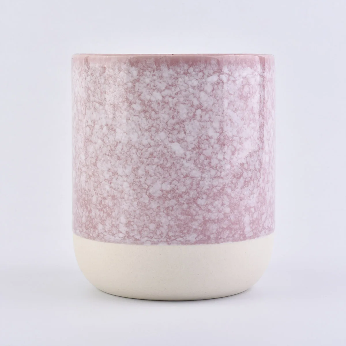 pink ceramic candle jar