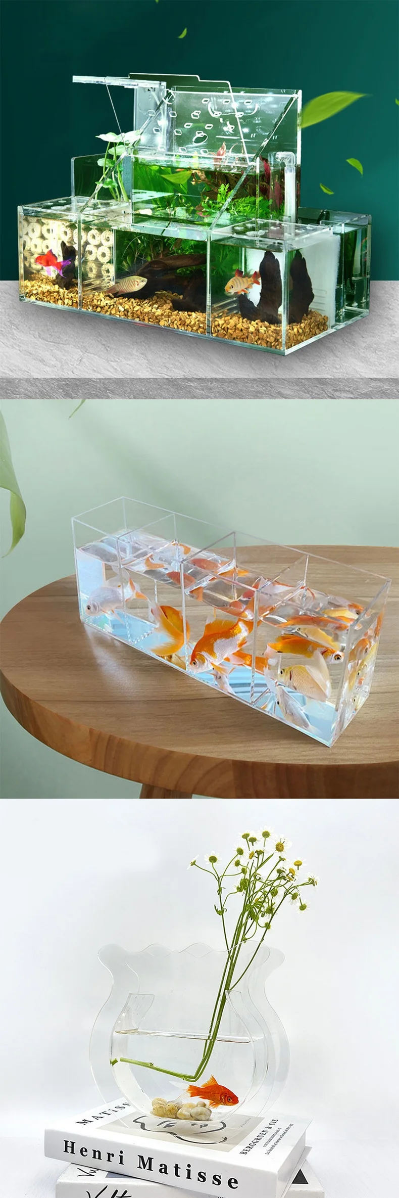 Wholesale Transparent Acrylic Betta Fish Tank Display Racks