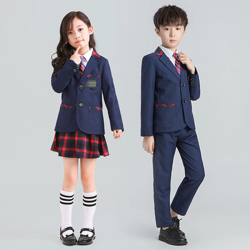 Custom High School Student Uniform Primary School Uniform Blazer Set Custom Made Uniforms School