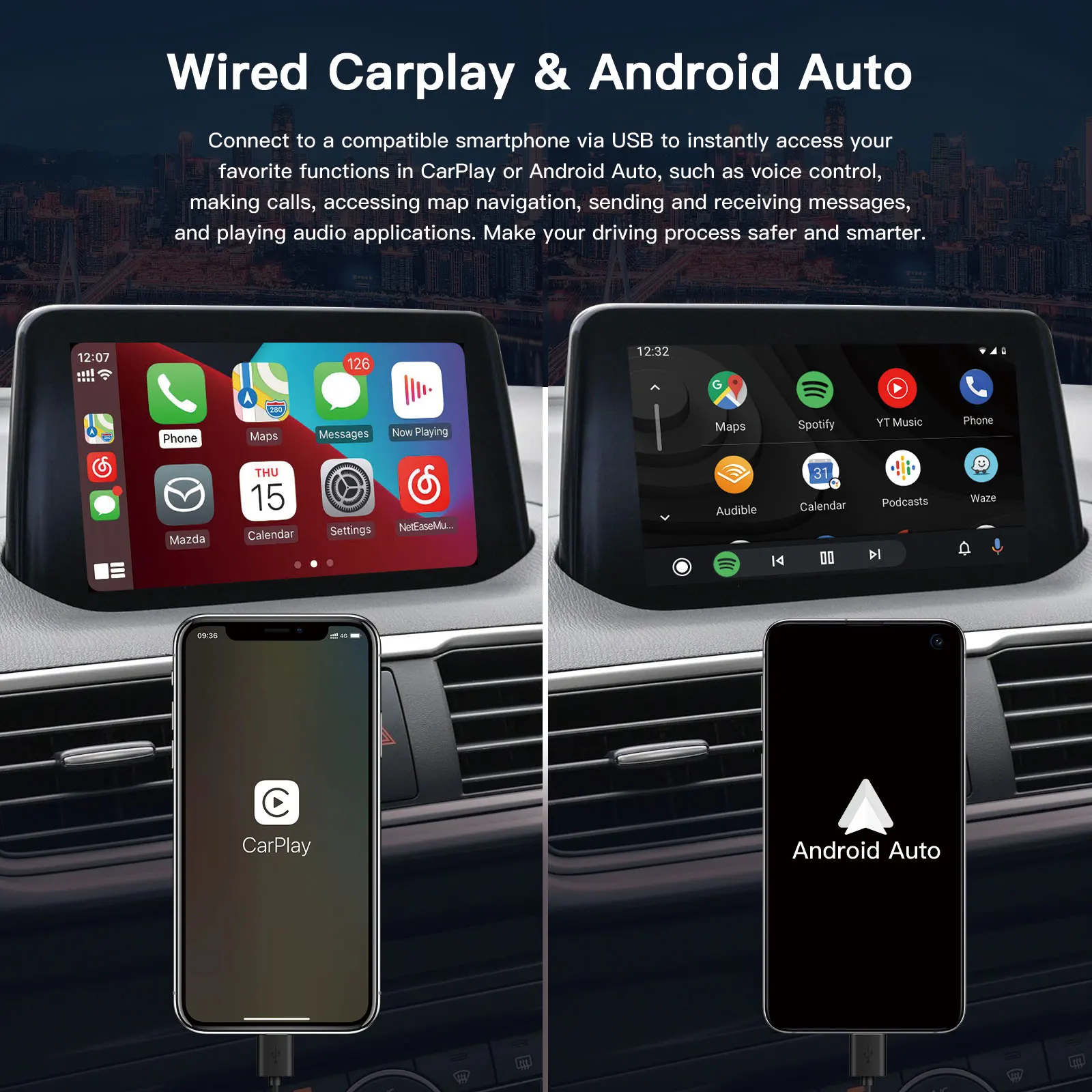 Autoabc Apple Carplay Android Auto For Mazda 2 Mazda 3 Mazda 6 Cx3 Cx5 ...