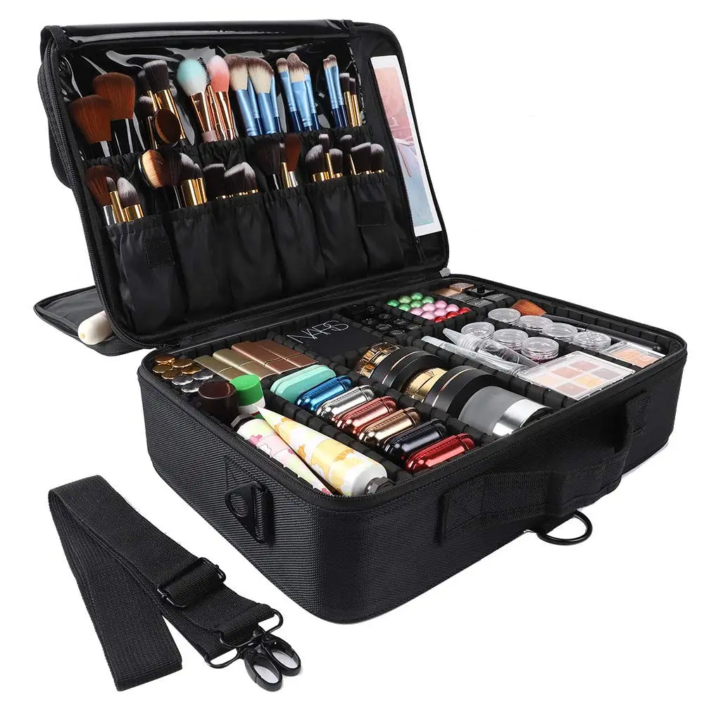 Extra Large Makeup Bag, Yodudm Makeup Case Professional Makeup Artist Kit  Train Case Travel Cosmetic Bag Brush Organizer, Waterproof Leather  Material