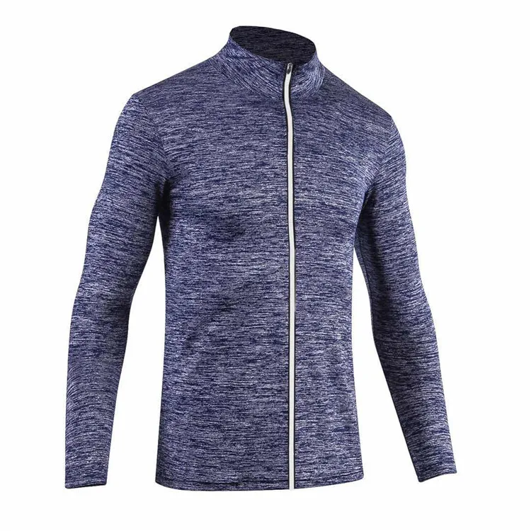 2019 Men's Long Sleeve Full Zip Tshirt Dry Fit Sports Tops Cycling