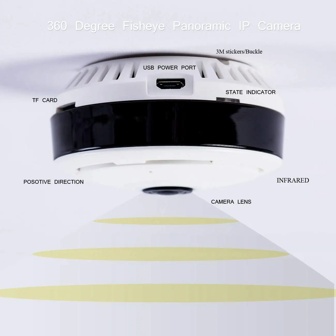 V380 Panoramic Fisheye Smart Net IP Camera 360 Degree 960P Wifi Home Security Indoor CCTV Camera