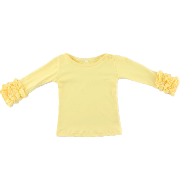 I Just 9 Months On The Inside Cotton Toddler Long Sleeve Ruffle Shirt Top